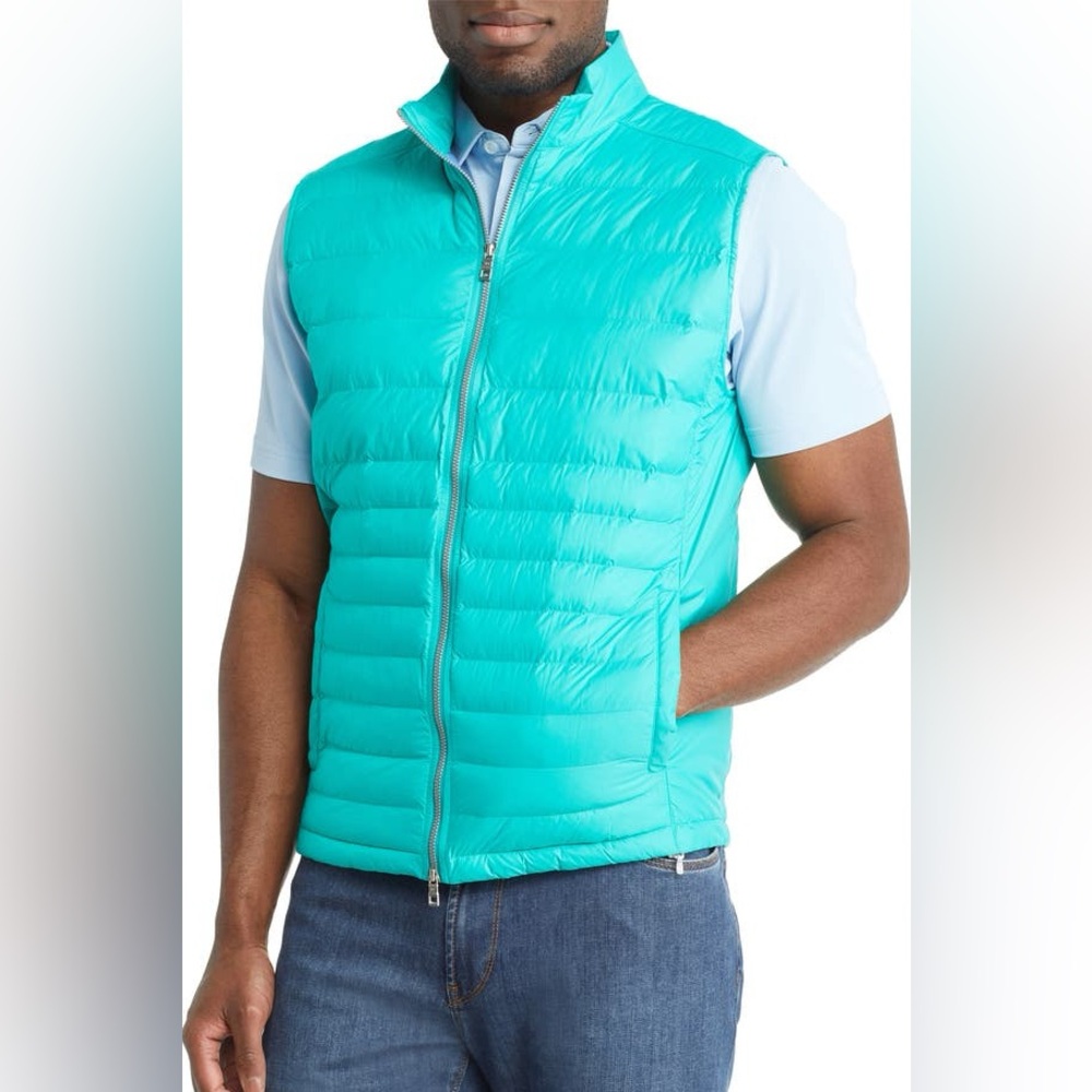 Peter Millar Men’s Crown Elite Puffer Vest Zip Billiard‎ Blue Size XL NWT $200